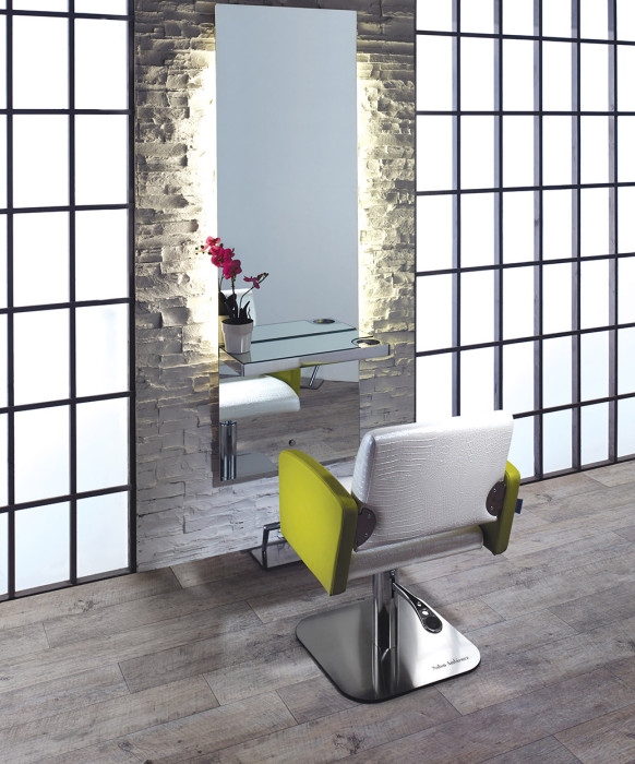 Salon Ambience Lunar Mirror Styling Station w/ Storage