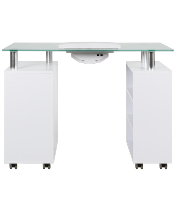 J&A Glass Top Manicure Table w/ Draft Fan