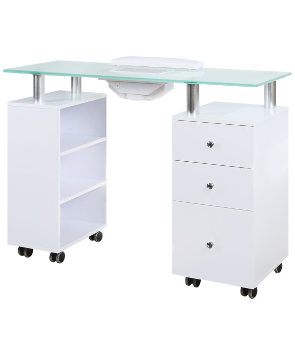 J&A Glass Top Manicure Table w/ Draft Fan