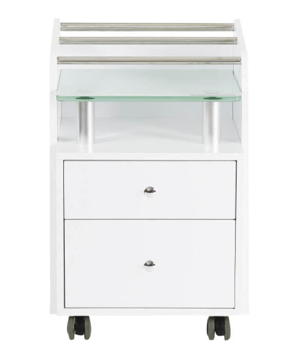 J&A Glass Top Pedicure Cart