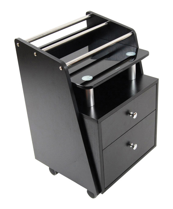 J&A Glass Top Pedicure Cart