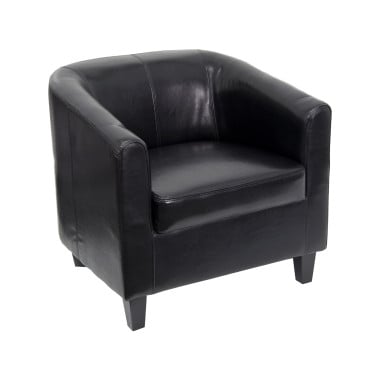 Leather Reception Chair w/ Wood Legs image