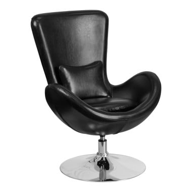 Leather Egg Reception & Lounge Side Chair image