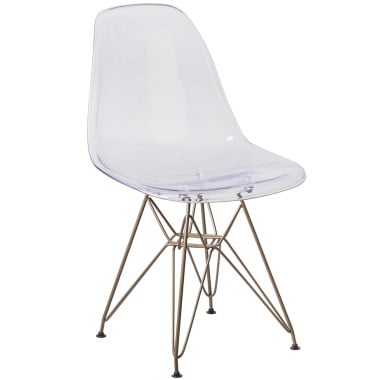 Ghost Reception Chair w/ Gold Metal Base image