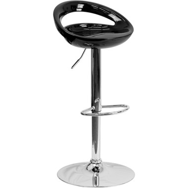 Contemporary Black Plastic Adjustable Height Stool image