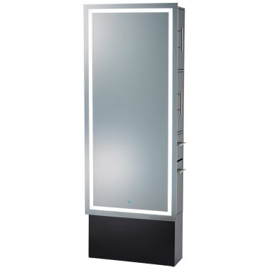 Pibbs 9110 Lumina LED Salon Mirror & Storage Server w/ Base image