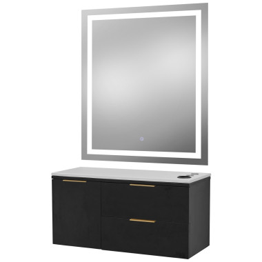 Pibbs 6002 Capri Styling Station & LED Mirror image