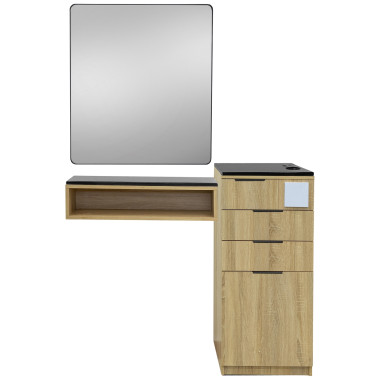 Pibbs Verona Cubby Styling Station & Mirror image