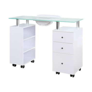 J&A Glass Top Manicure Table w/ Draft Fan image