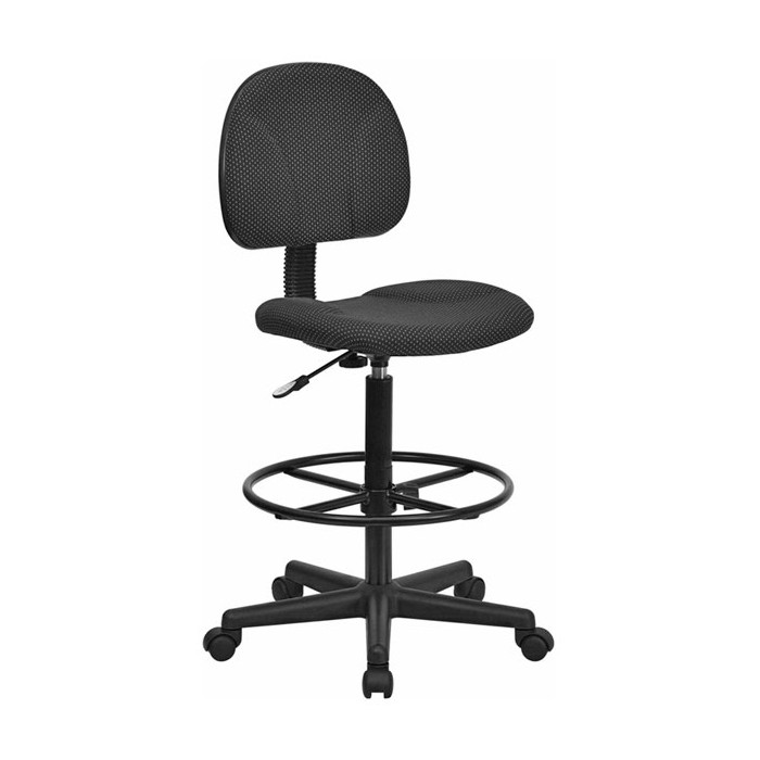 Black Patterned Fabric Ergonomic Stool