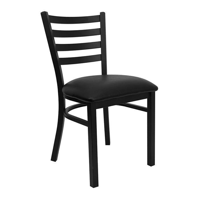 Black Ladder Back Metal Reception Chair