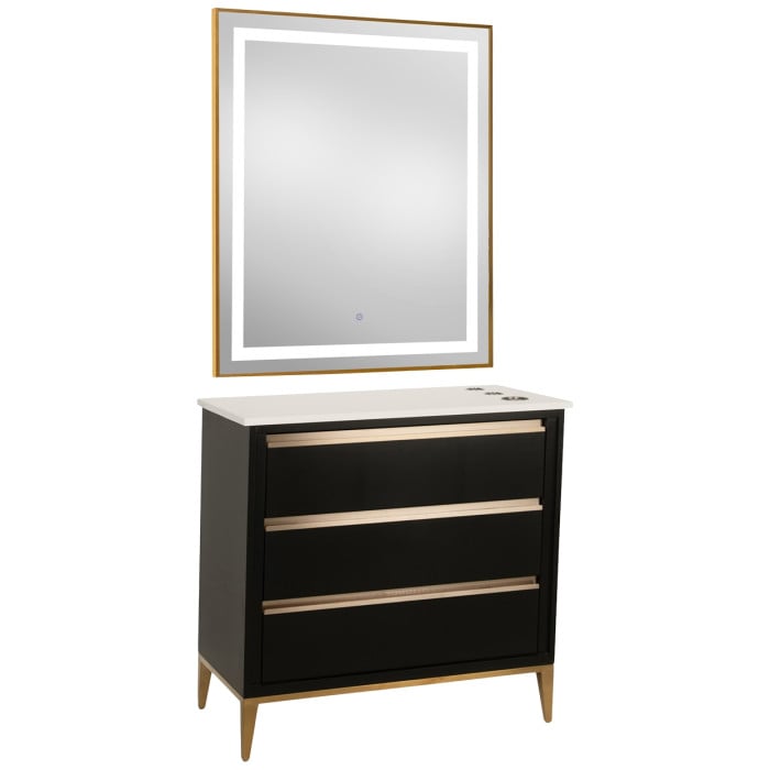 Ventura 36" Black Vanity Station & Mirror