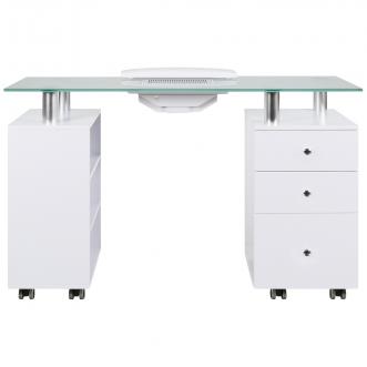 J&A Manicure Nail Table with Vent & Glass Top by Buy-Rite